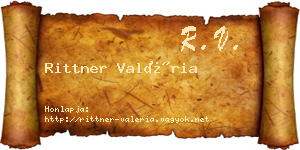 Rittner Valéria névjegykártya